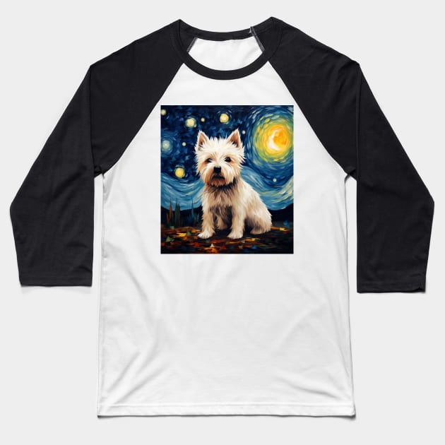 Gift for West Highland White Terrier owner (Painting) Baseball T-Shirt by NatashaCuteShop